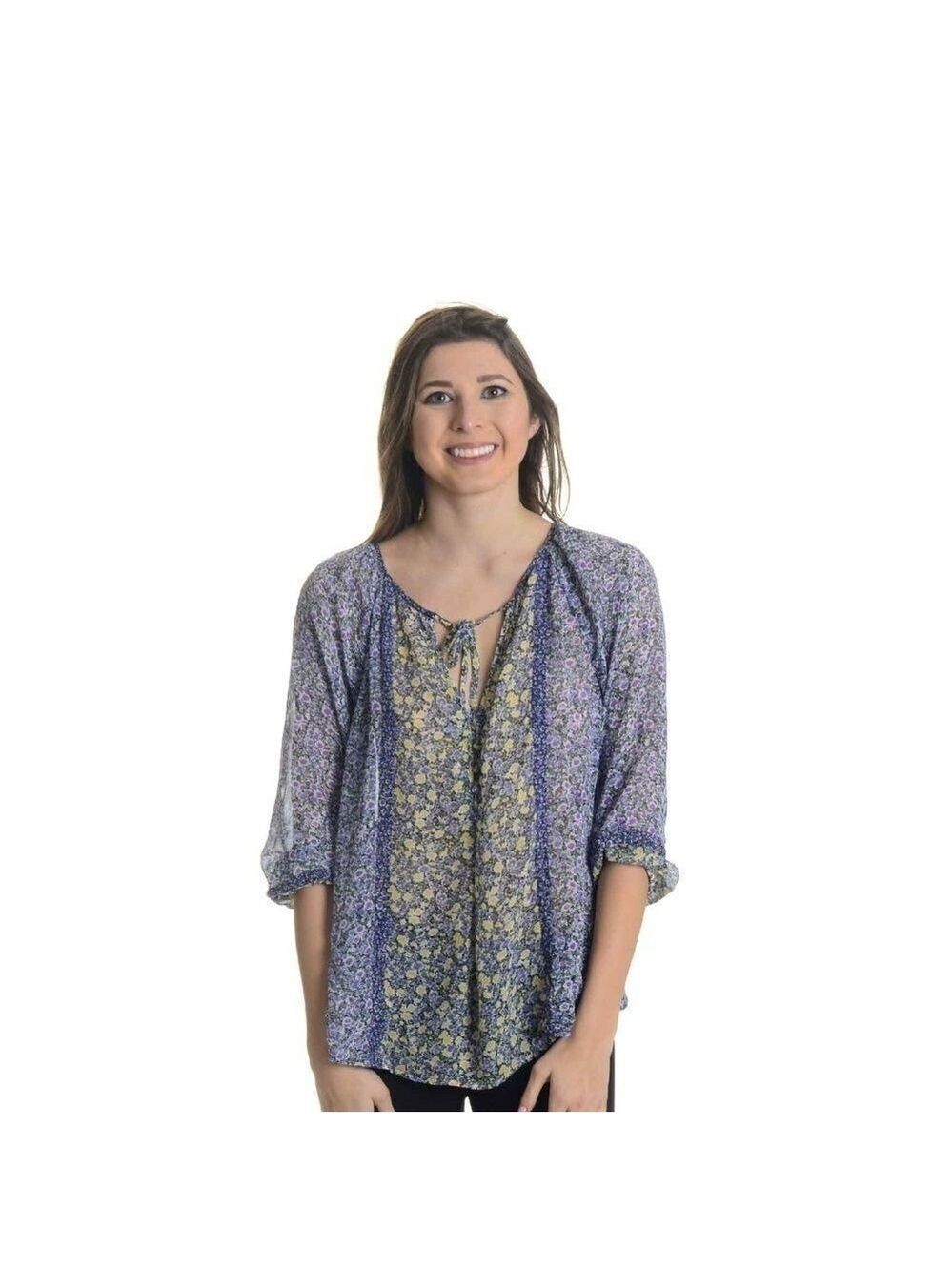 NEW Joie Gloria C Floral Split Neck Peasant Blouse